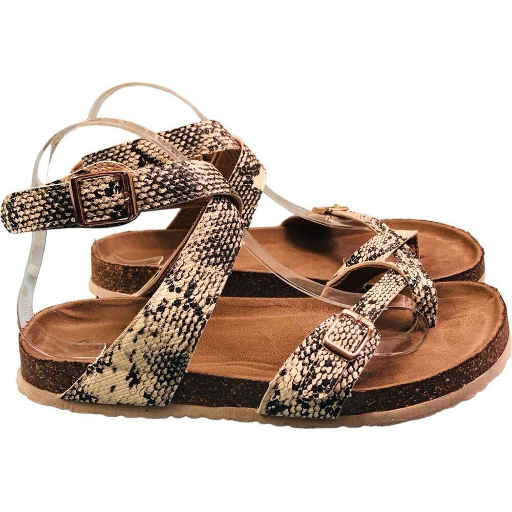 Outwoods Snakeskin Ankle Sandals - Picture 2 of 13